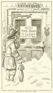 Generel fallit og ruin fulgte lukningen af statskassen eller statskassen af Charles II (1672) af American School